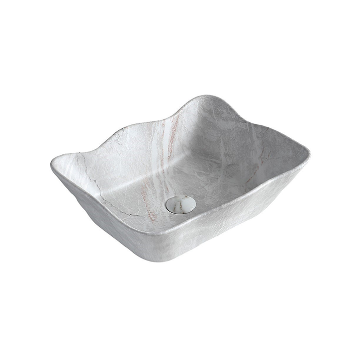 EY-4810M Mermer Desenli Tezgah Üstü Lavabo